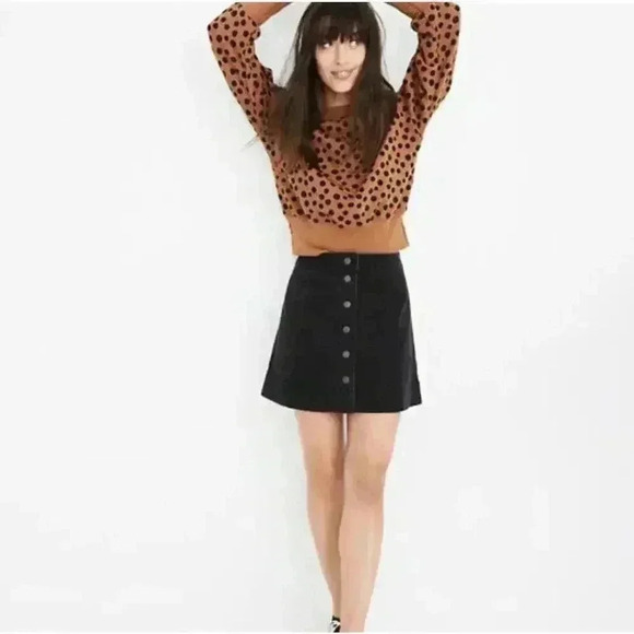 Madewell Metropolis Snap Jean Skirt Rawley Black Size 00 - Picture 1 of 8